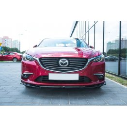 Накладка сплиттер на передний бампер Вар2 на Mazda 6 GJ рестайл